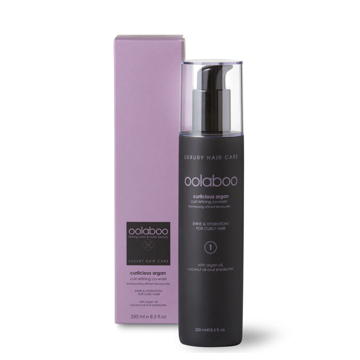 Oolaboo Curlicious Argan Curl Refining Co-Wash 250ml flakon med æske