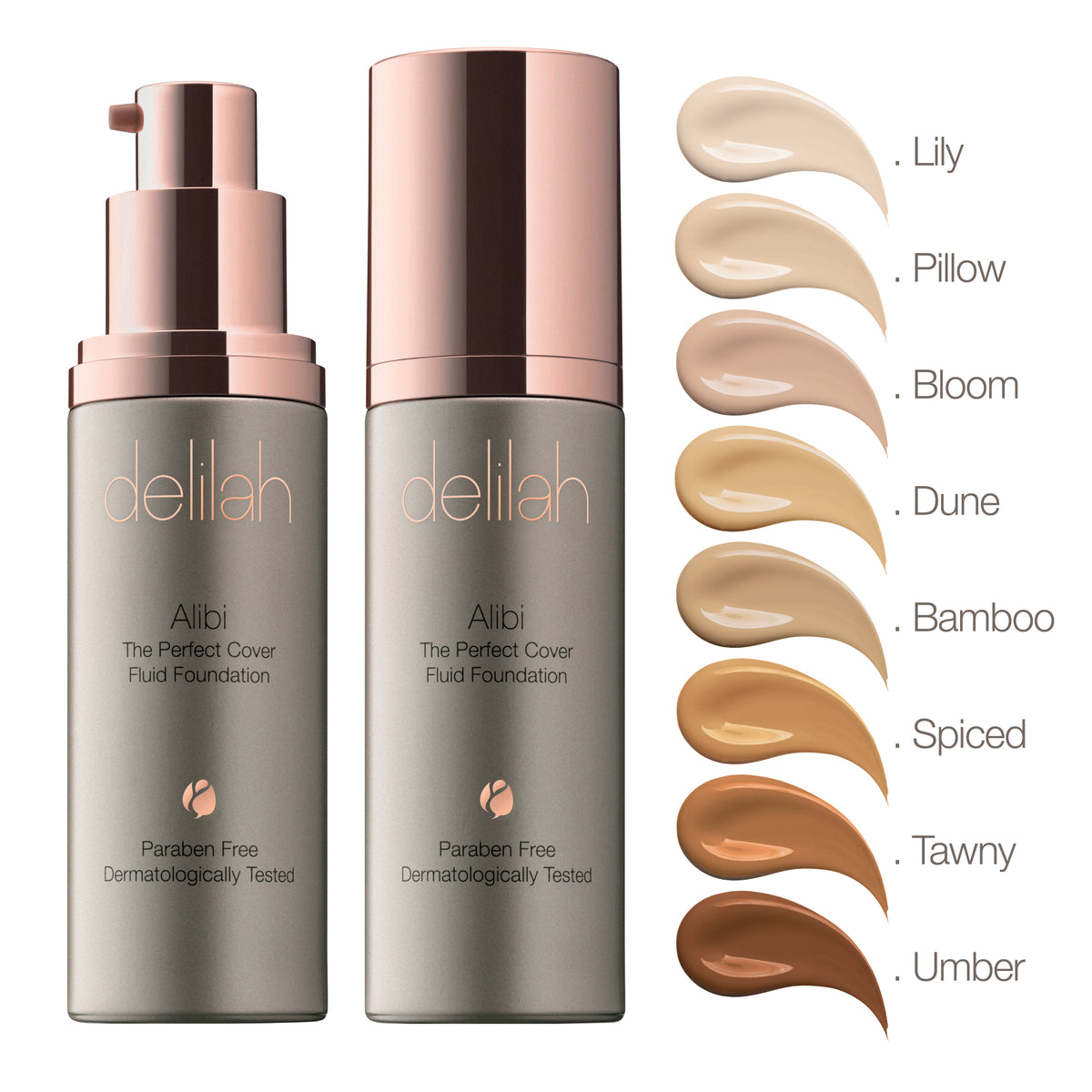Delilah Alibi Foundation all colours