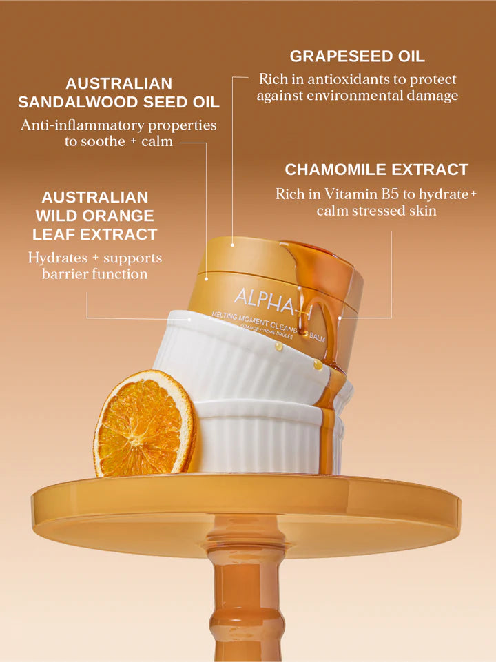 Alpha-H Melting Moment Cleansing Balm Orange Creme Brulee ingredienser