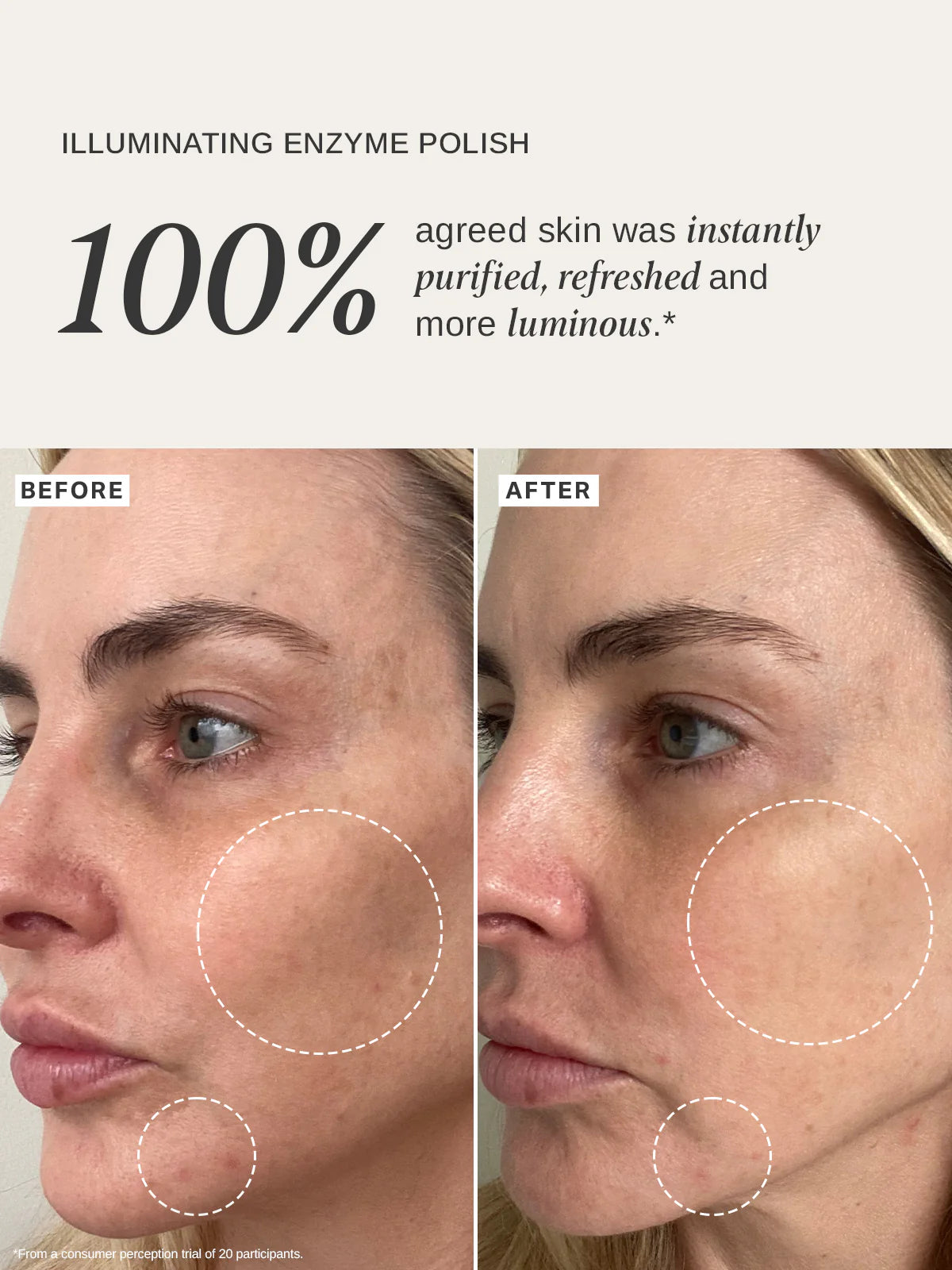 Alpha-H Illuminating Enzyme Polish før og efter
