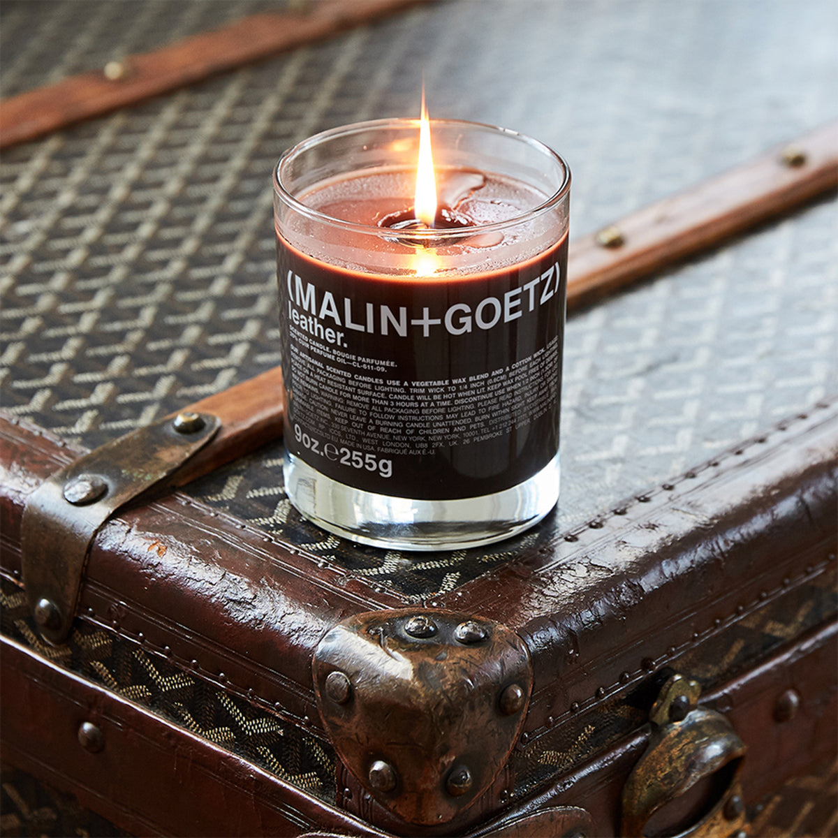 Malin+Goetz leather duftlys stemning