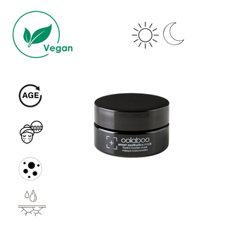 Oolaboo Smart Aesthetics Hydra Barrier Mask krukke med vegan- og effektikoner