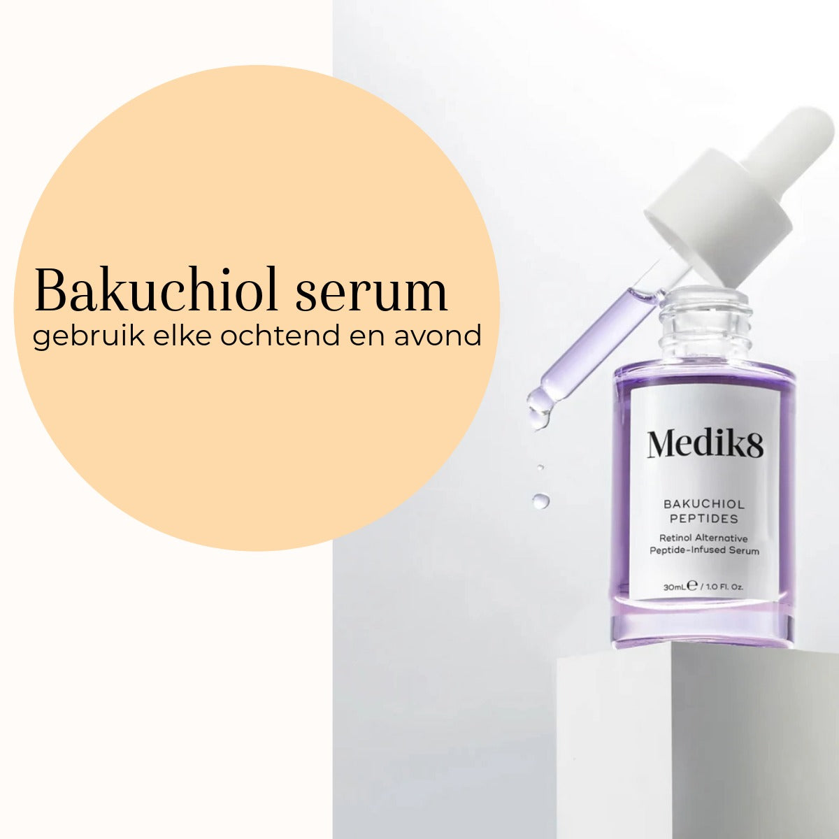 Medik8 Bakuchiol Peptides 30ml bakuchiol serum til morgen og aften