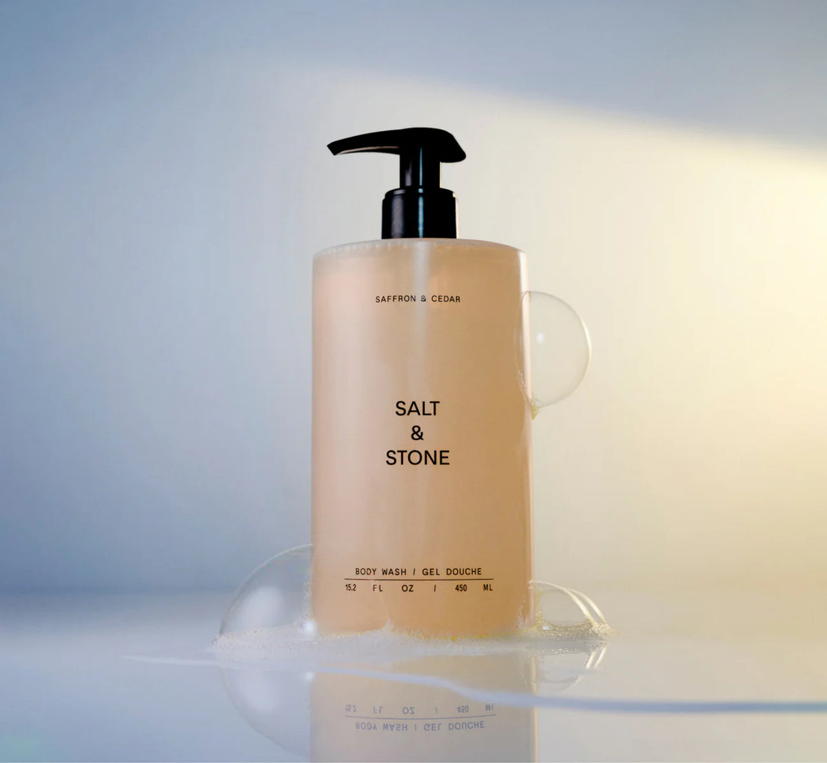 Salt & Stone Body Wash Saffron & Cedar 450ml stemning
