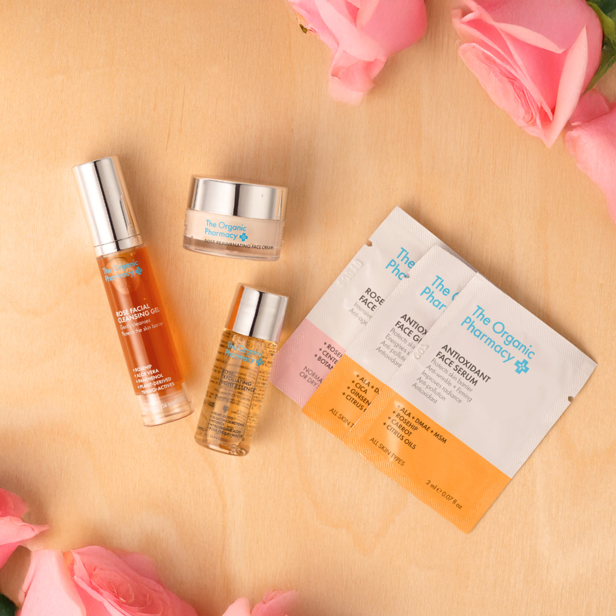 The Organic Pharmacy Advanced Anti Ageing Skincare Kit stemning produkter