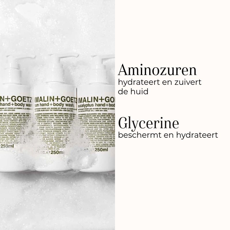 Rum Hand + Body Wash ingredienser