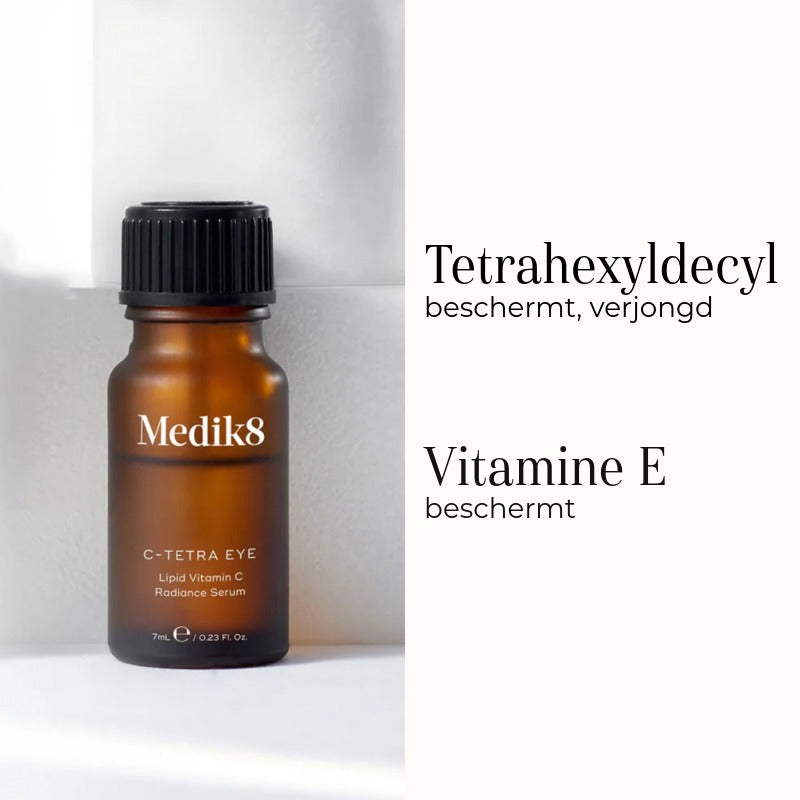 Medik8 C-Tetra Eye 7ml ingredienser tetrahexyldecyl og E-vitamin