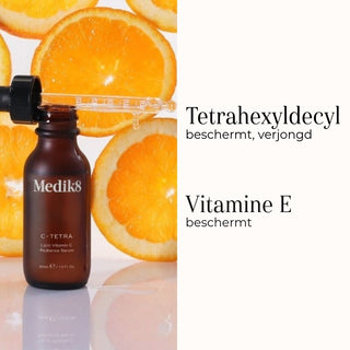 Medik8 C-Tetra 30ml ingredienser tetrahexyldecyl og E-vitamin