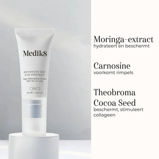 Medik8 Advanced Day Eye Protect 15ml ingredienser moringa og carnosin