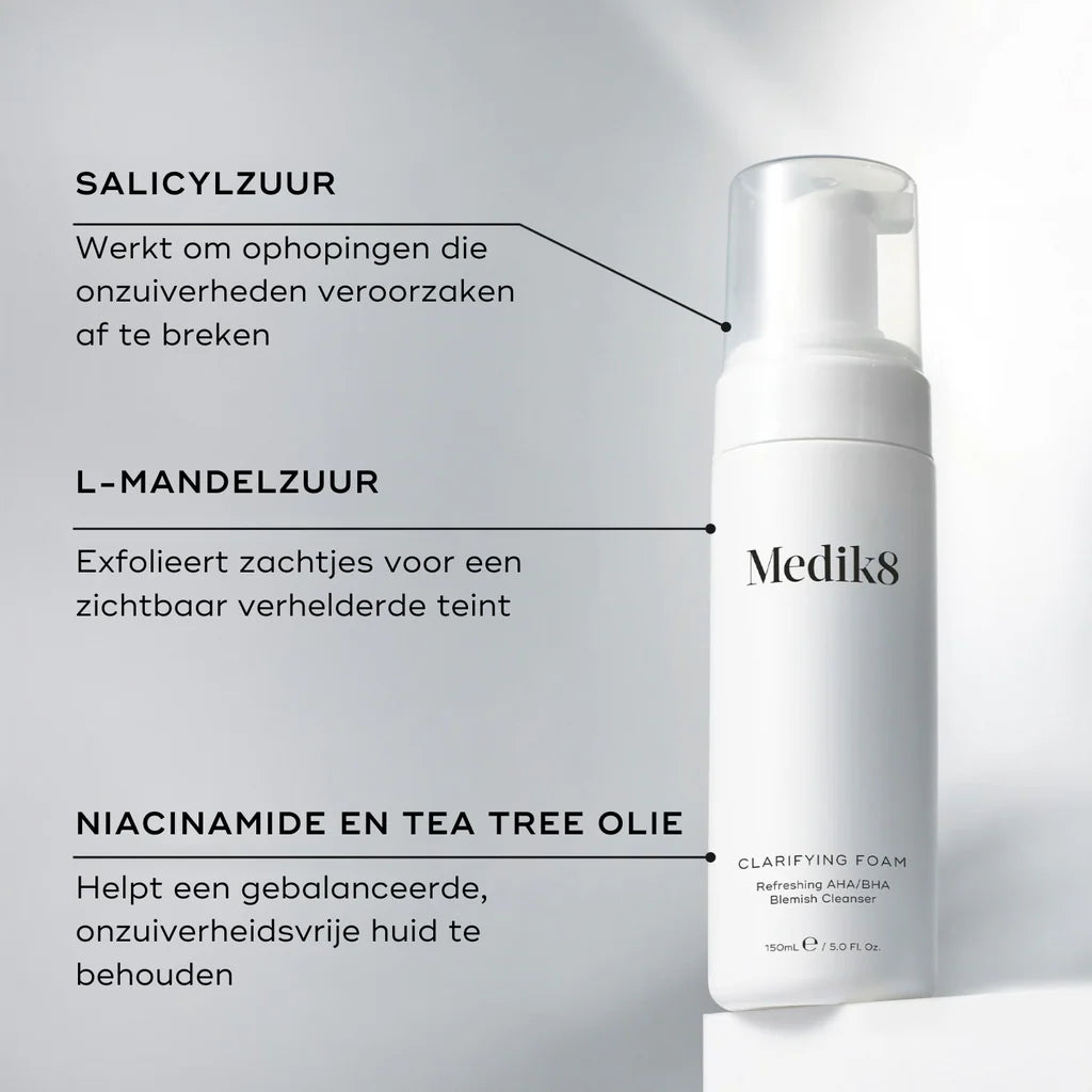Medik8 Clarifying Foam ingredienser salicylsyre og tea tree-olie