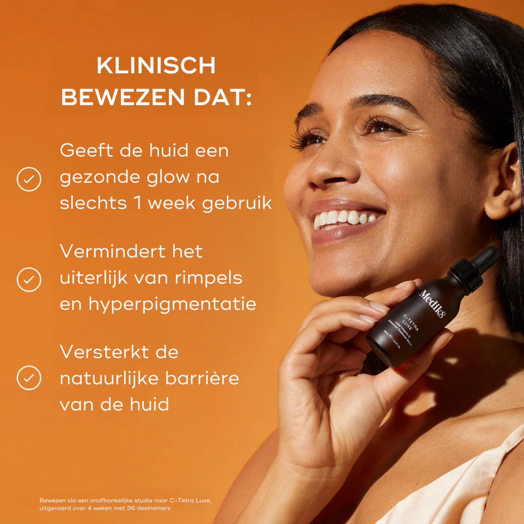 Medik8 C-Tetra Luxe 30ml model med klinisk dokumenterede resultater