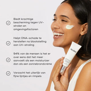 Medik8 Advanced Day Ultimate Protect SPF 50+ 50ml model med tube og fordele