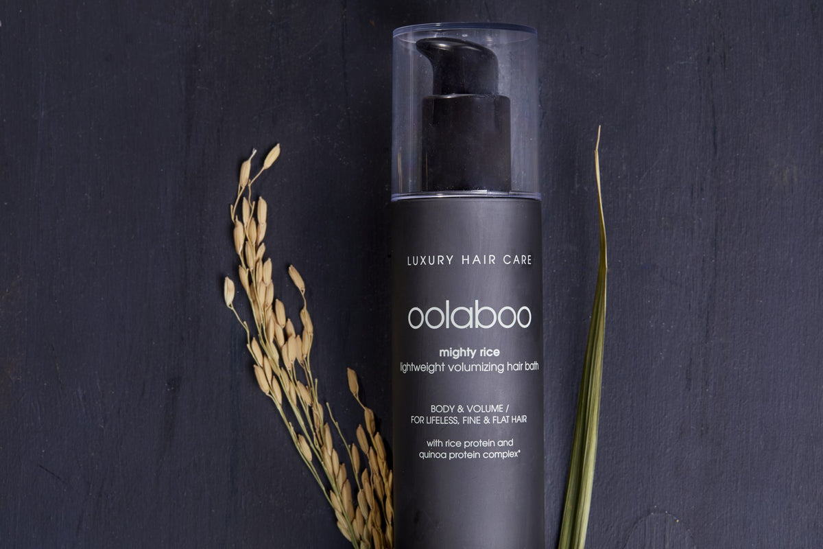 Oolaboo Mighty Rice Volumizing Shampoo med risaks