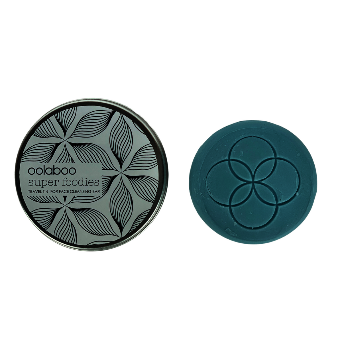 Oolaboo Travel Tin for Face Cleansing Bar med blå sæbe