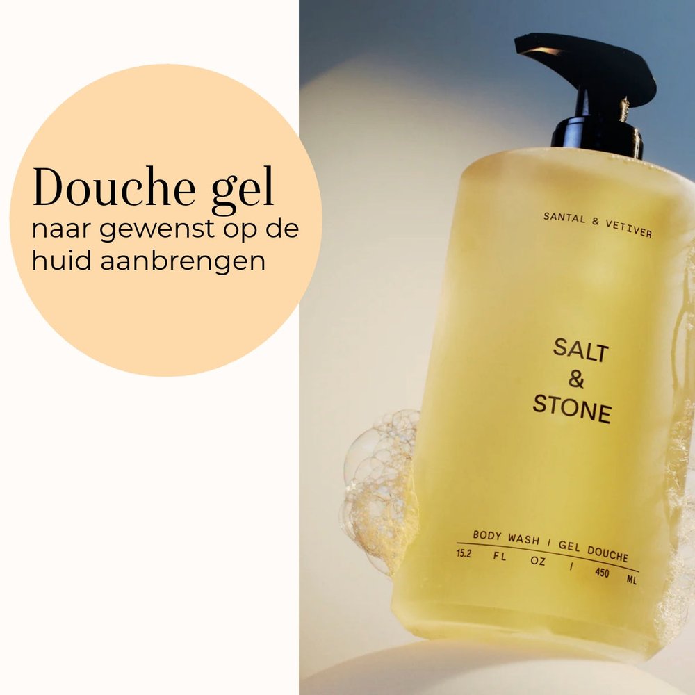 Salt & Stone Body Wash Santal & Vetiver gebruik