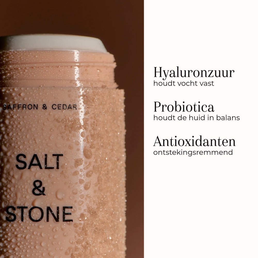 Salt & Stone Deodorant Saffron & Cedar 75gr ingrediënten