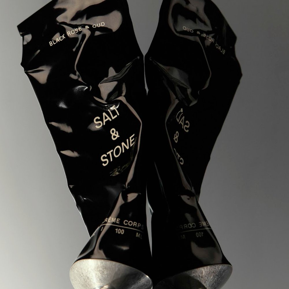 Salt & Stone Hand Cream Black Rose & Oud 60ml gekreukelde tubes