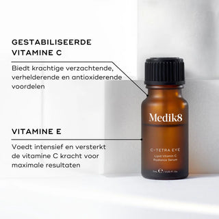 Medik8 C-Tetra Eye 7ml ingredienser stabiliseret C-vitamin og E-vitamin